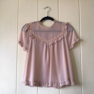 Pink polyester blouse